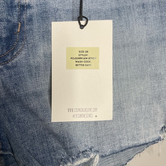 Cosmic Blue Love “Better Days” Jeans Shorts Sz 28 - Picture 2 of 4